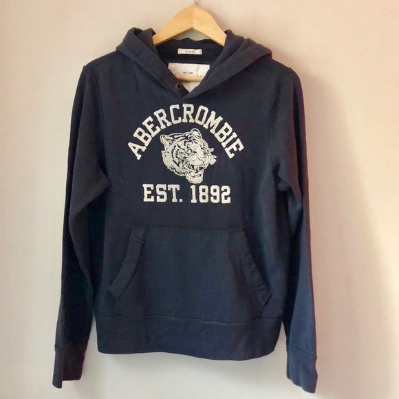 Abercrombie Kids Gray Blue Tiger Graphic Hoodie - Picture 2 of 6